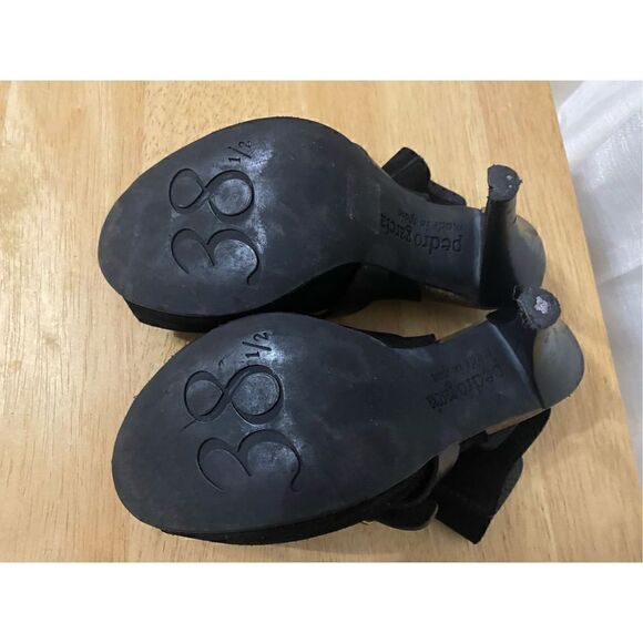 Pedro Garcia black suede peep toe heels - Picture 7 of 8